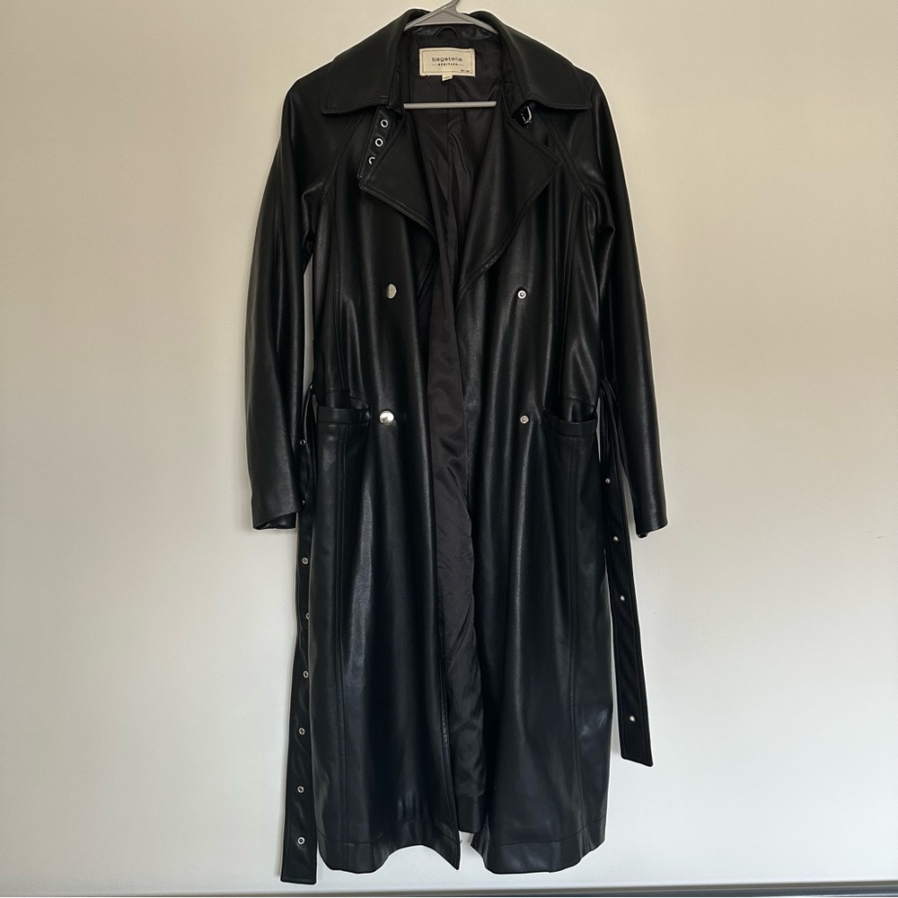 Bagetelle heritage leather trench coat